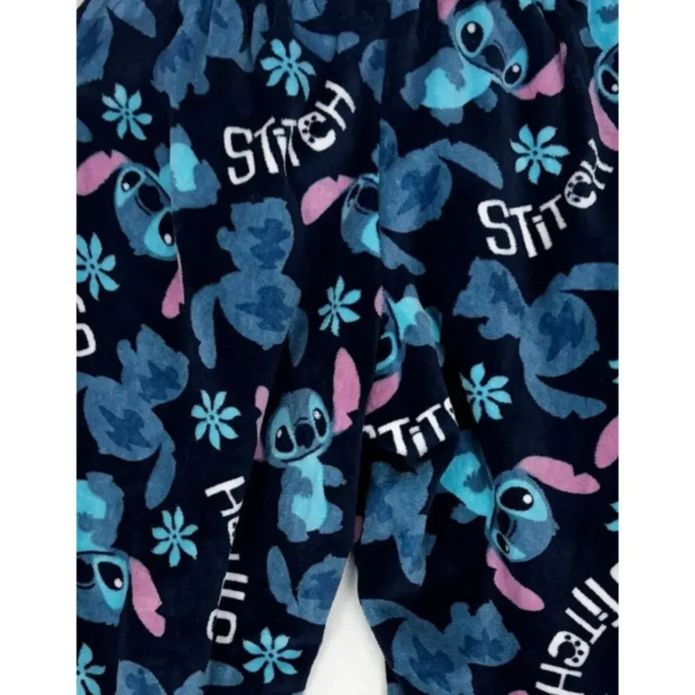 Disney Lilo & Stitch 2X Blue 100% Polyester Fleece Pajama Lounge Pants - Picture 5 of 7